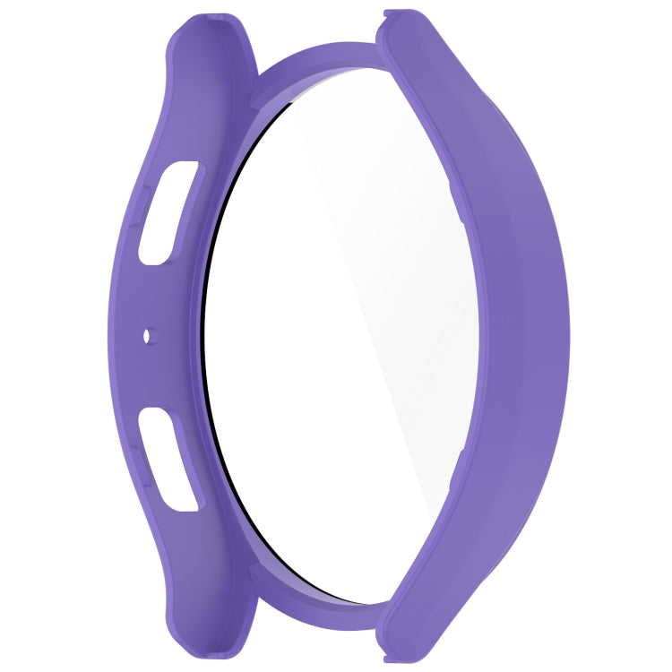 For Samsung Galaxy Watch6 44mm PC + Tempered Film Integrated Watch Protective Case(Purple)
