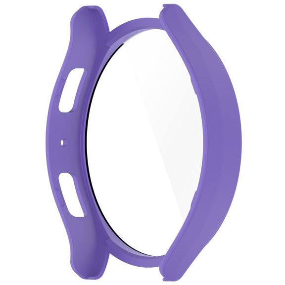 For Samsung Galaxy Watch6 44mm PC + Tempered Film Integrated Watch Protective Case(Purple)