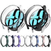 For Samsung Galaxy Watch6 40mm PC + Tempered Film Integrated Watch Protective Case(Green)