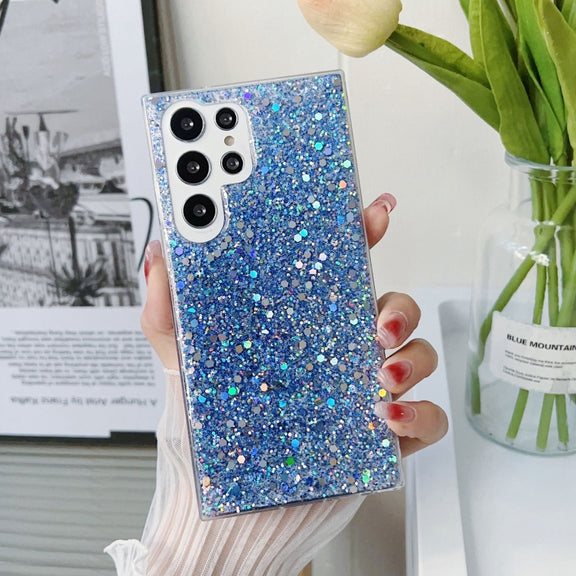 For Samsung Galaxy S24 5G Glitter Sequins Epoxy TPU Phone Case(Blue)