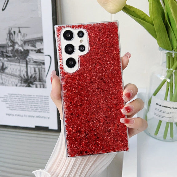 For Samsung Galaxy S24+ 5G Glitter Sequins Epoxy TPU Phone Case(Red)
