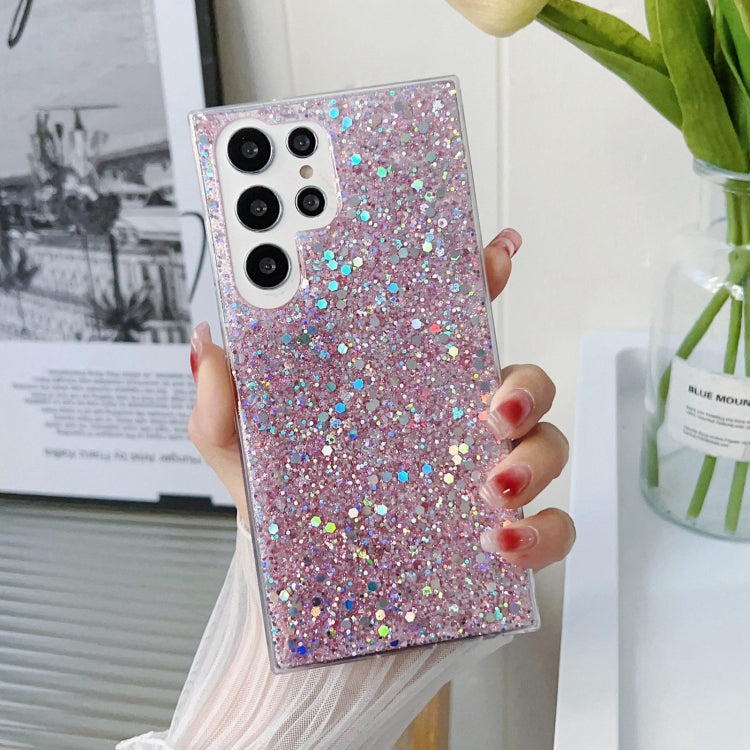 For Samsung Galaxy S24 Ultra 5G Glitter Sequins Epoxy TPU Phone Case(Pink)