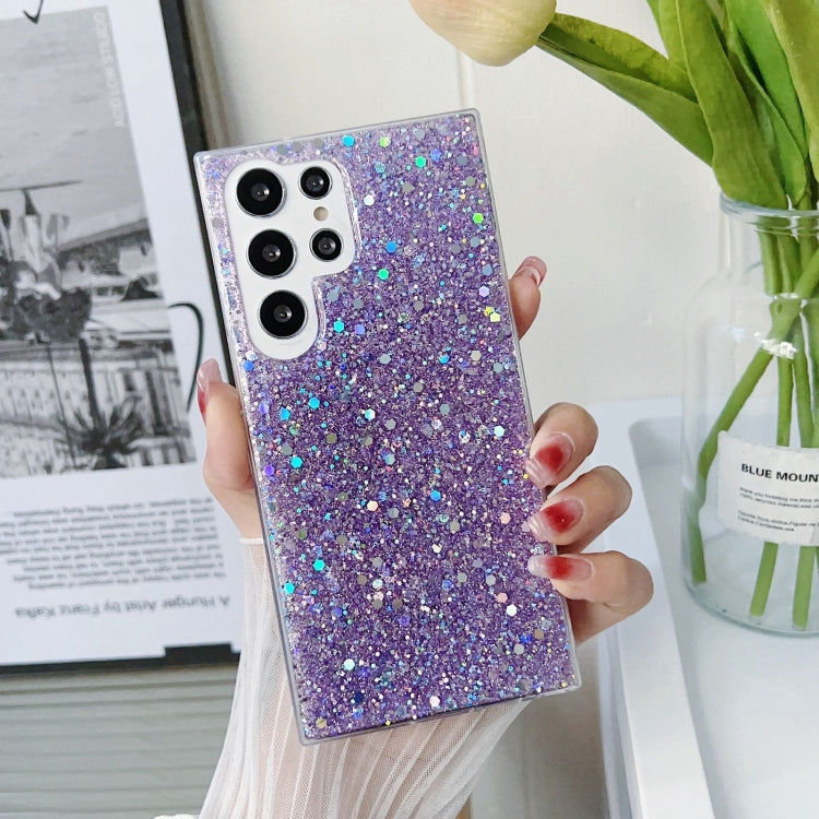 For Samsung Galaxy S24 Ultra 5G Glitter Sequins Epoxy TPU Phone Case(Purple)
