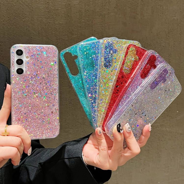 For Samsung Galaxy S24 5G Glitter Sequins Epoxy TPU Phone Case(Pink)