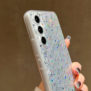 For Samsung Galaxy S24 5G Glitter Sequins Epoxy TPU Phone Case(Pink)