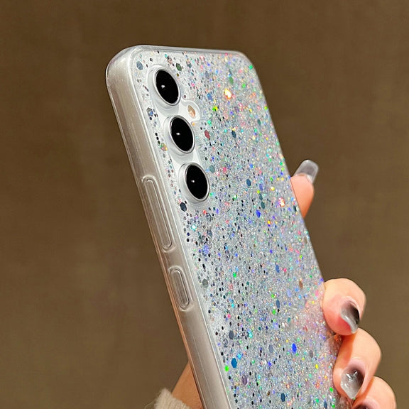 For Samsung Galaxy S24 5G Glitter Sequins Epoxy TPU Phone Case(Pink)
