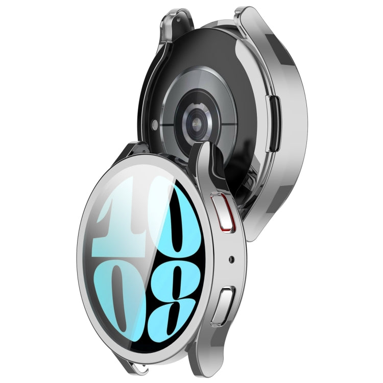 For Samsung Galaxy Watch6 40mm Full Coverage TPU Electroplated Watch Protective Case(Silver)