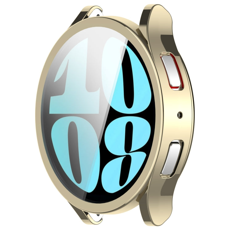 For Samsung Galaxy Watch6 40mm Full Coverage TPU Electroplated Watch Protective Case(Gold)