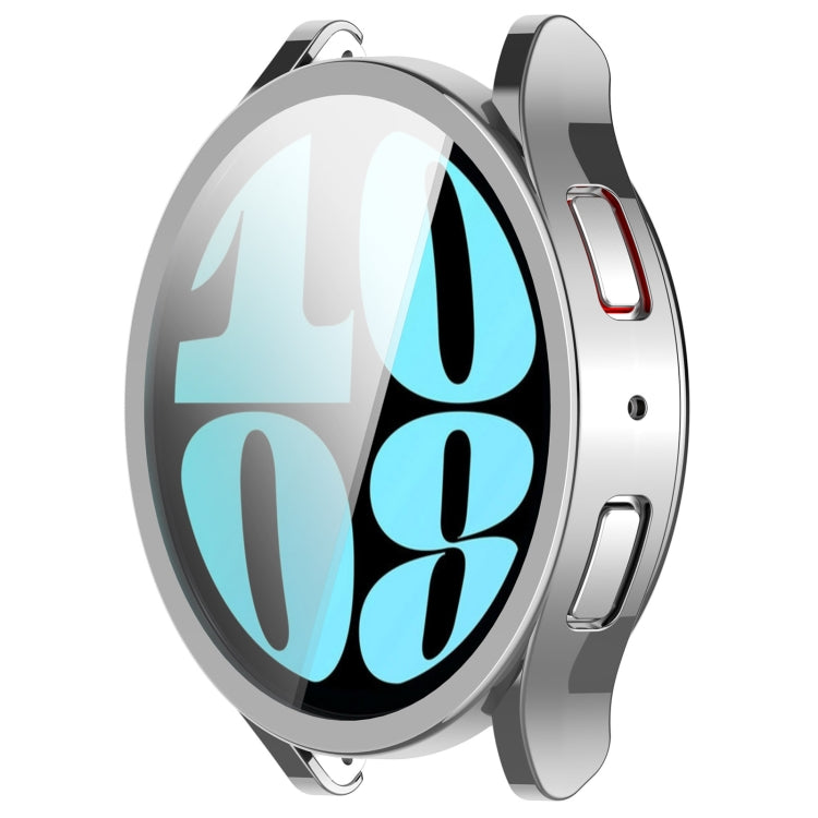 For Samsung Galaxy Watch6 44mm Full Coverage TPU Electroplated Watch Protective Case(Silver)