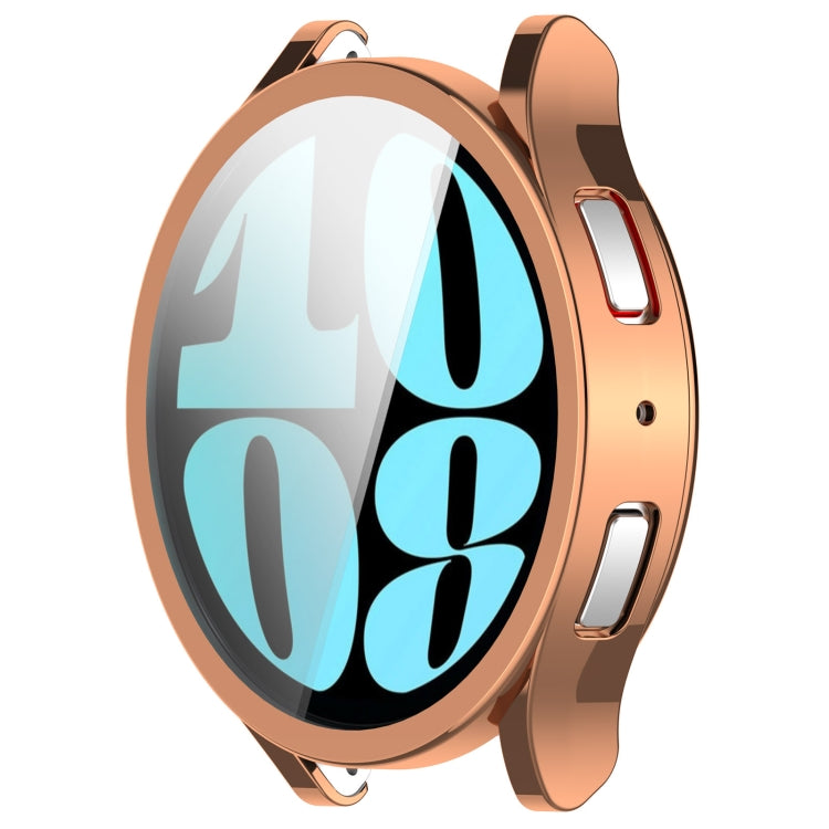 For Samsung Galaxy Watch6 44mm Full Coverage TPU Electroplated Watch Protective Case(Rose Gold)