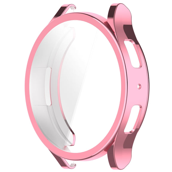 For Samsung Galaxy Watch6 44mm Full Coverage TPU Electroplated Watch Protective Case(Pink)