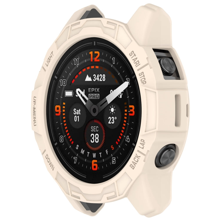 For Garmin Epix Pro 47mm / Fenix 7 / 7 Pro Armored TPU Half Wrapped Watch Protective Case(Starlight Color)