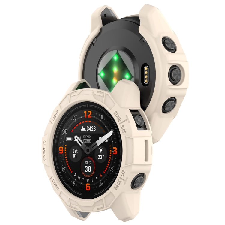 For Garmin Epix Pro 47mm / Fenix 7 / 7 Pro Armored TPU Half Wrapped Watch Protective Case(Starlight Color)