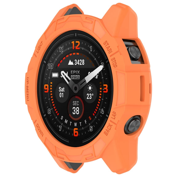 For Garmin Epix Pro 42mm / Fenix 7S / 7S Pro Armored TPU Half Wrapped Watch Protective Case(Orange)