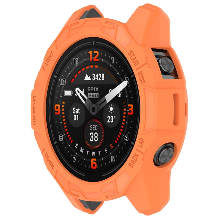 For Garmin Epix Pro 42mm / Fenix 7S / 7S Pro Armored TPU Half Wrapped Watch Protective Case(Orange)