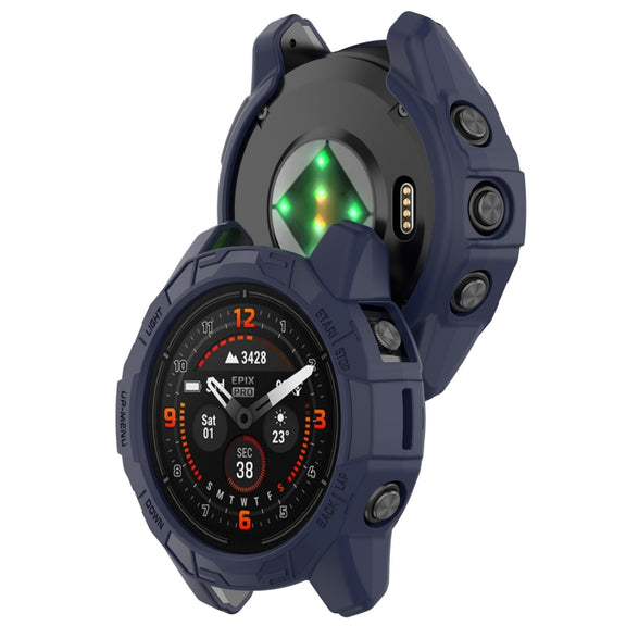 For Garmin Epix Pro 42mm / Fenix 7S / 7S Pro Armored TPU Half Wrapped Watch Protective Case(Blue)