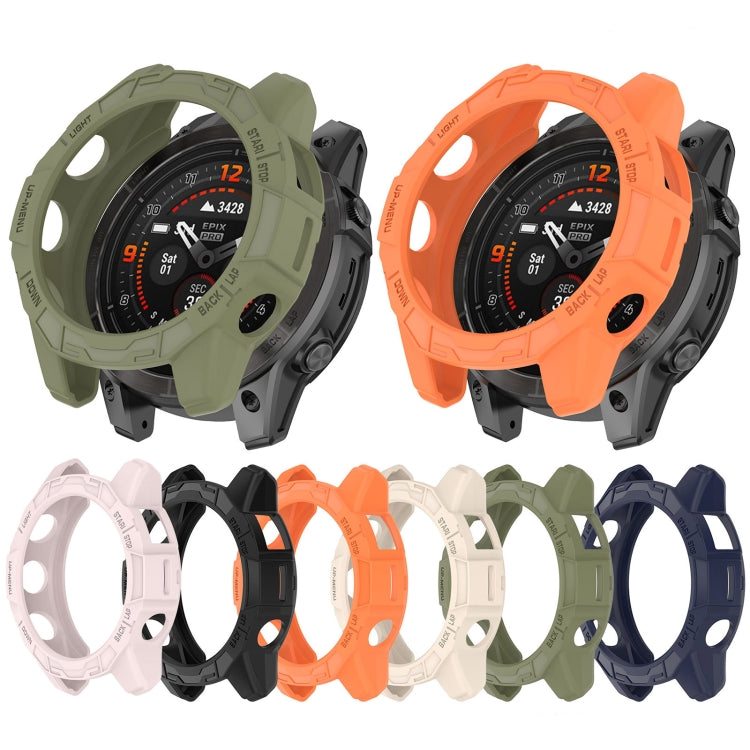 For Garmin Epix Pro / Epix Pro Gen 2 47mm / Fenix 7 / 7 Pro Armored TPU Half Wrapped Watch Protective Case(Green)