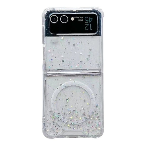 For Samsung Galaxy Z Flip3  Magsafe Glitter TPU Phone Case(White)