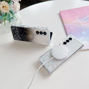 For Samsung Galaxy Z Fold3 Magsafe Glitter TPU Phone Protective Case(Black)