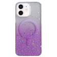 For iPhone 12 MagSafe Glitter Hybrid Clear TPU Phone Case(Purple) - iPhone 12 / 12 Pro Cases by PMC TechLife | Online Shopping South Africa | PMC TechLife