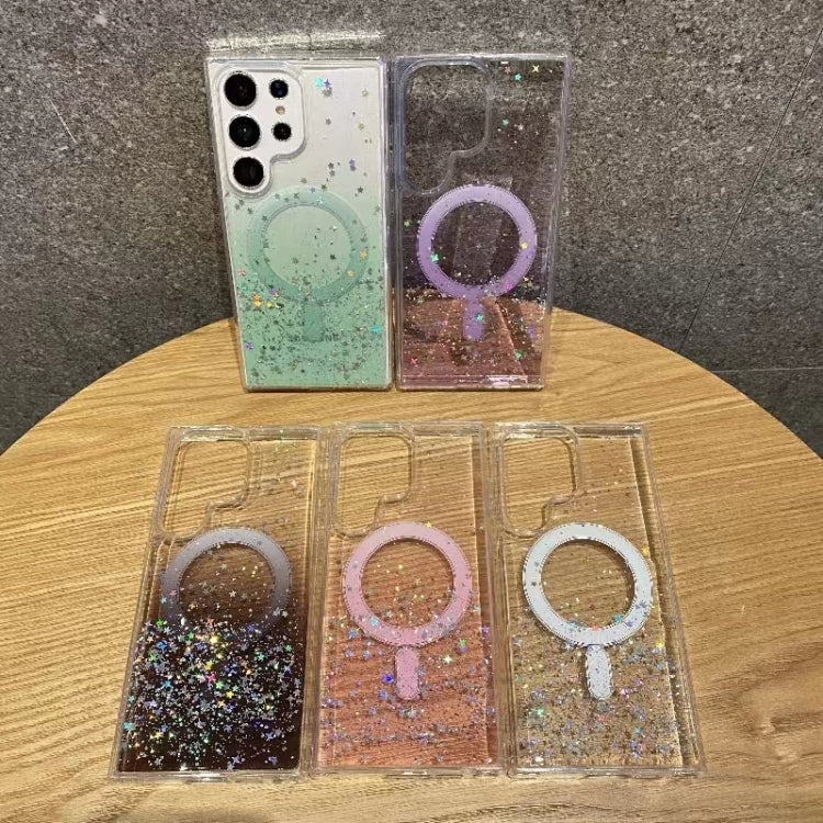 For Samsung Galaxy S22 5G Magsafe Glitter TPU Phone Protective Case(Green)