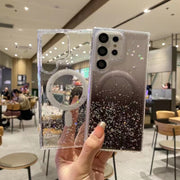 For Samsung Galaxy S23 5G Magsafe Glitter TPU Phone Protective Case(Black)