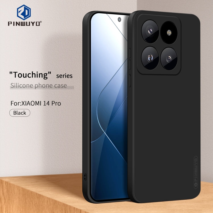 For Xiaomi 14 Pro PINWUYO Sense Series Liquid Silicone TPU Phone Case(Black)