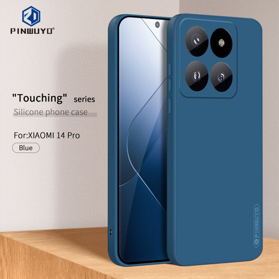 For Xiaomi 14 Pro PINWUYO Sense Series Liquid Silicone TPU Phone Case(Blue)