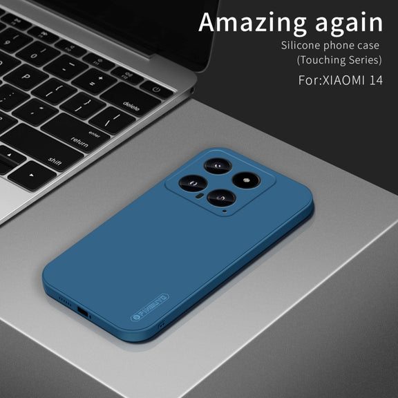 For Xiaomi 14 PINWUYO Sense Series Liquid Silicone TPU Phone Case(Blue)