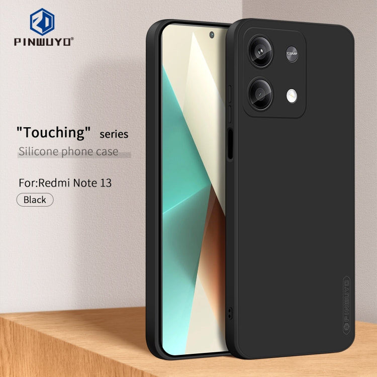 For Xiaomi Redmi Note 13 5G PINWUYO Sense Series Liquid Silicone TPU Phone Case(Black)