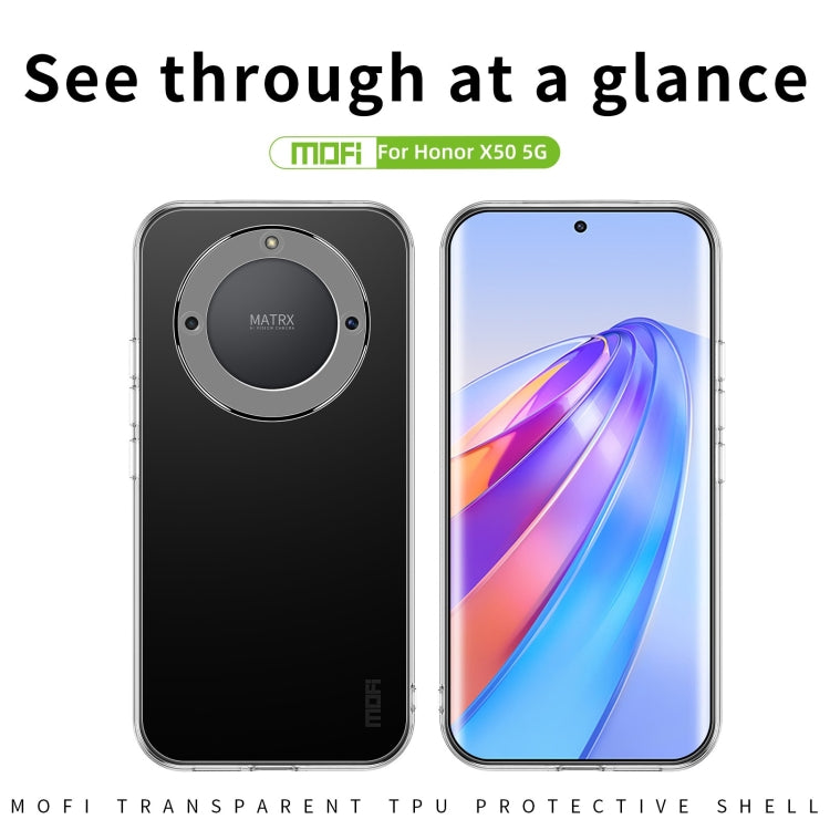 For Honor X50 5G MOFI Ming Series Ultra-thin TPU Phone Case(Transparent)