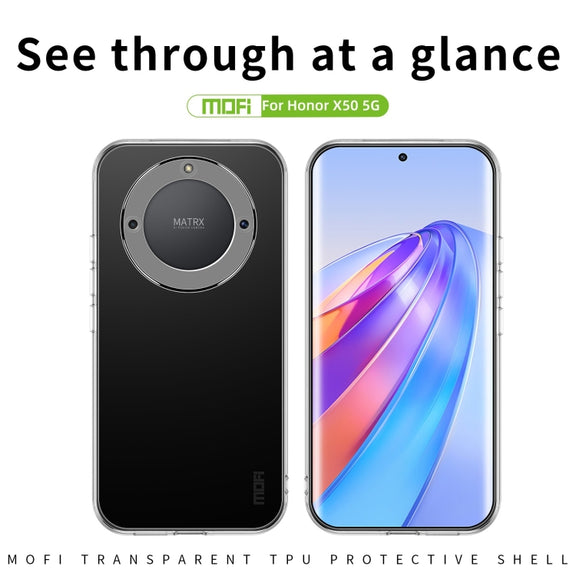 For Honor X50 5G MOFI Ming Series Ultra-thin TPU Phone Case(Transparent)