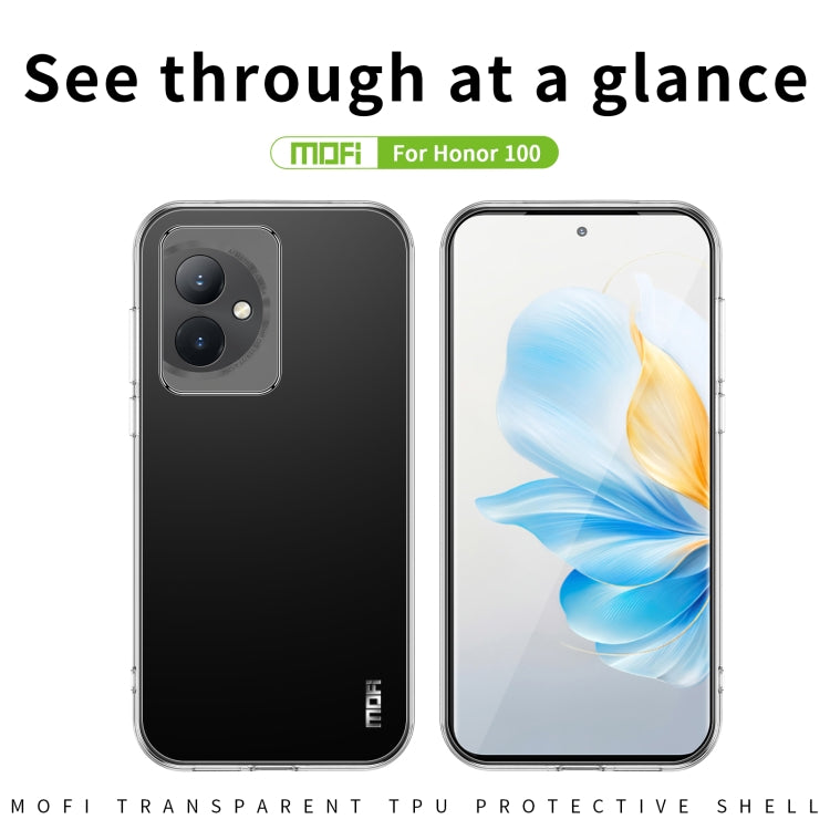 For Honor 100 MOFI Ming Series Ultra-thin TPU Phone Case(Transparent)
