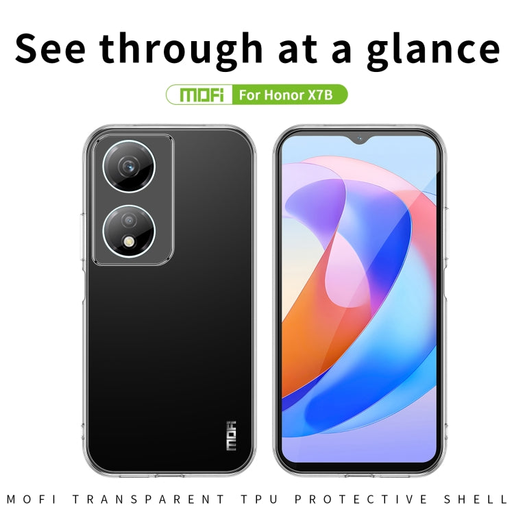 For Honor X7b MOFI Ming Series Ultra-thin TPU Phone Case(Transparent)