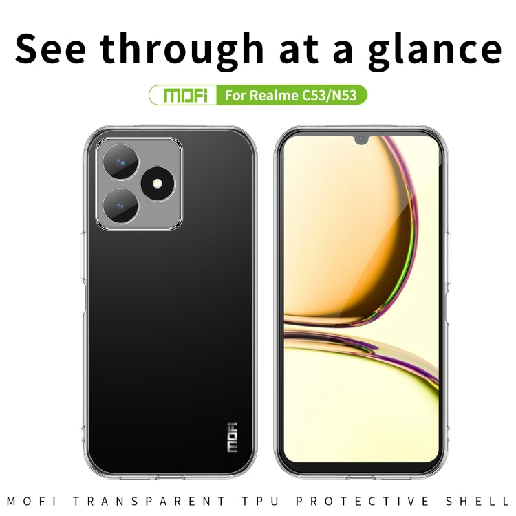 For Realme C53 / Narzo N53 MOFI Ming Series Ultra-thin TPU Phone Case(Transparent)