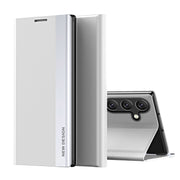 For Samsung Galaxy S25 5G Side Electroplated Adsorption Leather Phone Case(White)