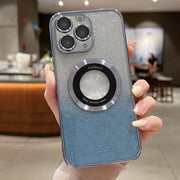 For iPhone 11 Pro MagSafe Gradient Glitter Electroplating TPU Phone Case(Blue)