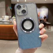 For iPhone 15 Gradient Glitter Electroplating MagSafe TPU Phone Case(Blue)