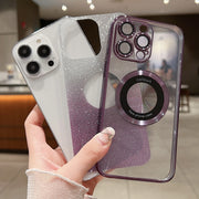 For iPhone 15 Gradient Glitter Electroplating MagSafe TPU Phone Case(Blue)