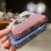 For iPhone 15 Gradient Glitter Electroplating MagSafe TPU Phone Case(Blue)