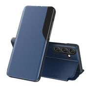 For Samsung Galaxy S25 5G Attraction Flip Holder Leather Phone Case(Sapphire Blue)