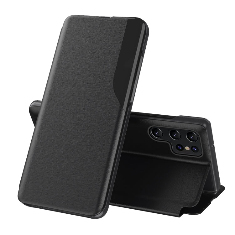 For Samsung Galaxy S25 Ultra 5G Attraction Flip Holder Leather Phone Case(Black)