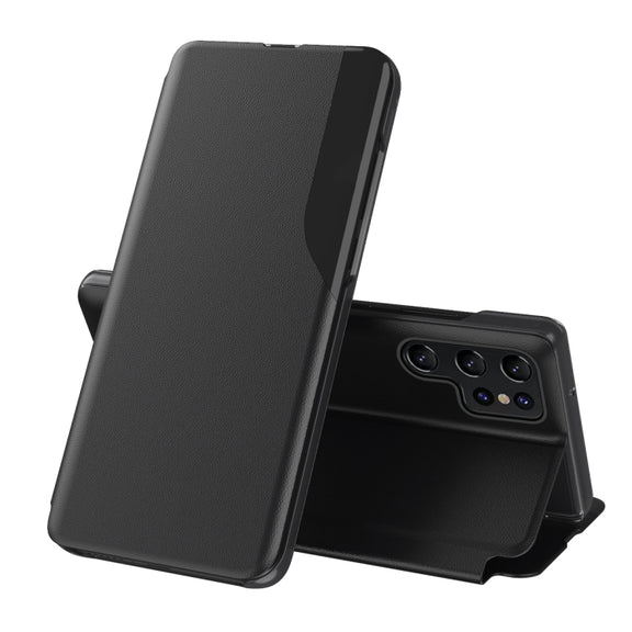 For Samsung Galaxy S25 Ultra 5G Attraction Flip Holder Leather Phone Case(Black)