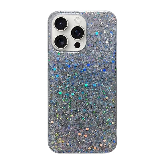 For iPhone 16 Pro Glitter Sequins Epoxy TPU Phone Case(Silver)