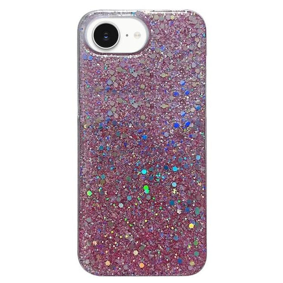 For iPhone 16e Glitter Sequins Epoxy TPU Phone Case(Pink)