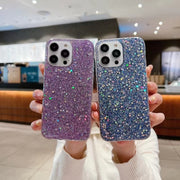For iPhone 16 Plus Glitter Sequins Epoxy TPU Phone Case(Gold)