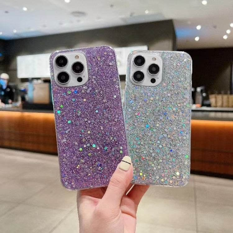 For iPhone 16 Plus Glitter Sequins Epoxy TPU Phone Case(Gold)