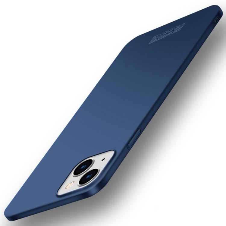 For iPhone 15 PINWUYO Micro-Frosted PC Ultra-thin Hard Phone Case with Magsafe Magnetic Ring(Blue)