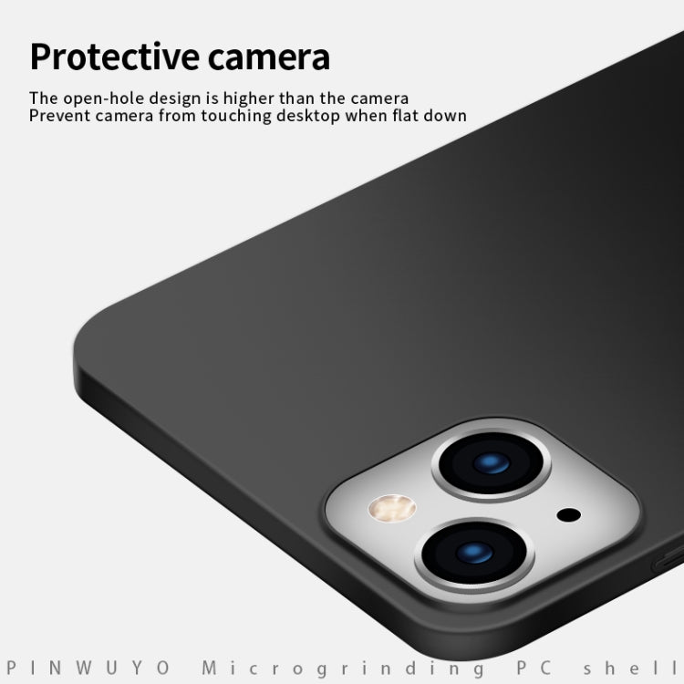 For iPhone 15 Plus PINWUYO Micro-Frosted PC Ultra-thin Hard Phone Case with Magsafe Magnetic Ring(Red)