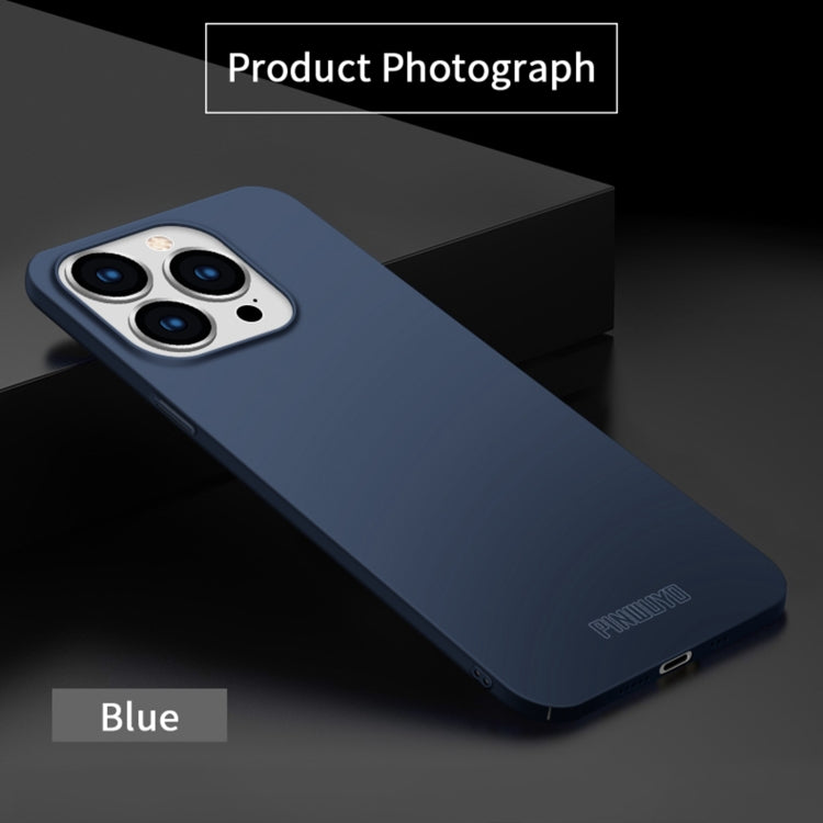 For iPhone 15 Pro PINWUYO Micro-Frosted PC Ultra-thin Hard Phone Case with Magsafe Magnetic Ring(Blue)